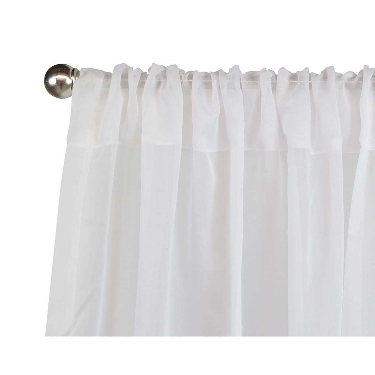 Ricardo Tergaline Semi-Sheer, Unique Two-Way Rod Pocket Top, 108-IN Extra Wide Panel with Custom Weighted Corded Bottom Hem White 108 x 96 96 Inches