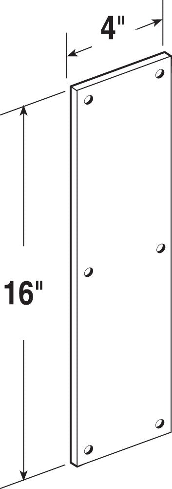 Prime-Line J 4626 Door Push Plate, 4 In. x 16 In., Stainless (Single Pack)