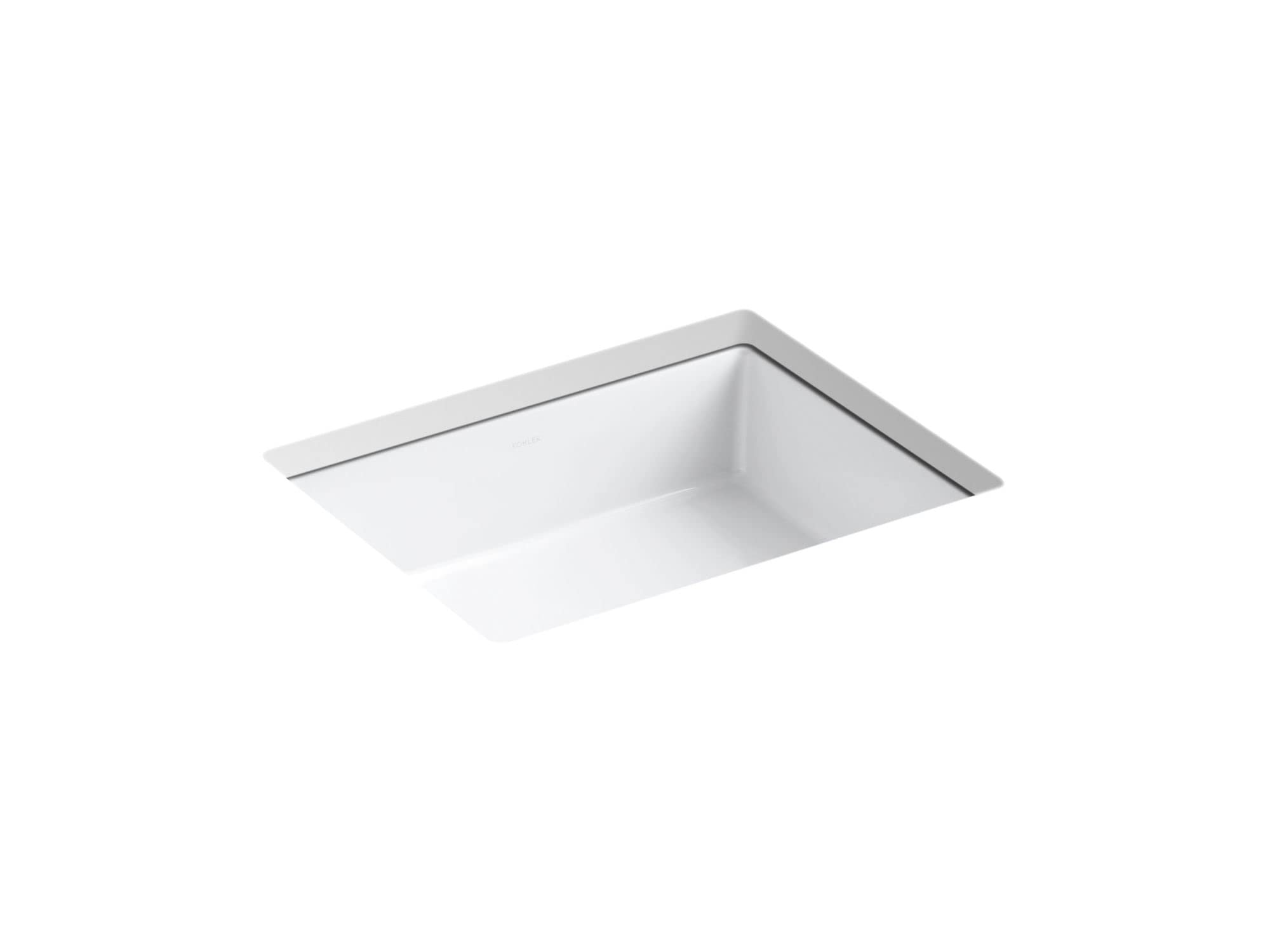 KOHLER K-2882-0 Verticyl 19-3/4" Rectangular Undermount Bathroom Sink, Vitreous Lavatory Vanity Sink, Undermount Bathroom Sink Rectangle, White