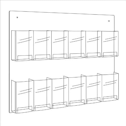 Safco Products 5671CL Clear2c Literature Display, 12 Pamphlet, Clear