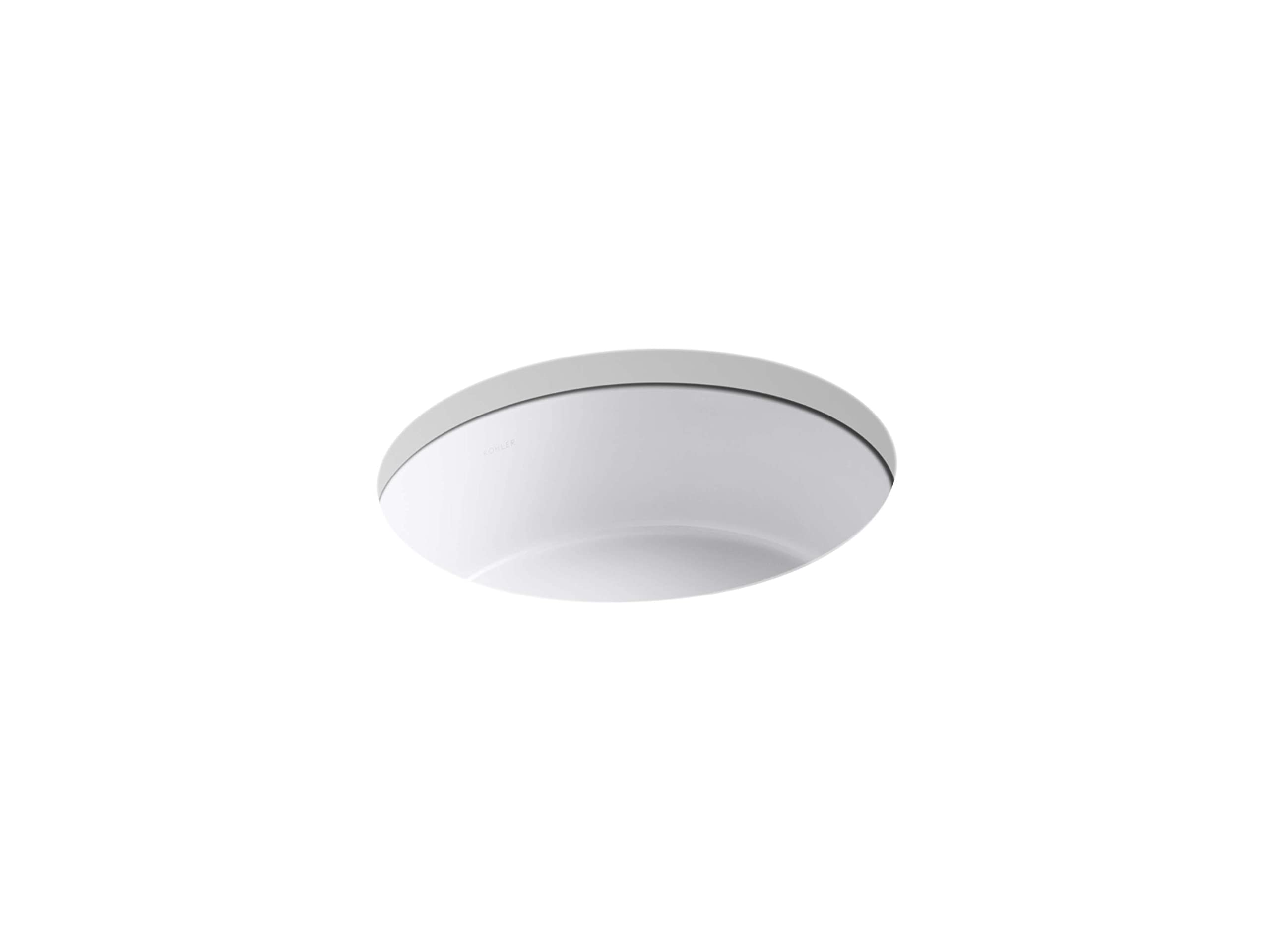 KOHLER 2883-0 Verticyl Round Undermount Bathroom Sink, 15-3/4" W x 8-1/4"L, White