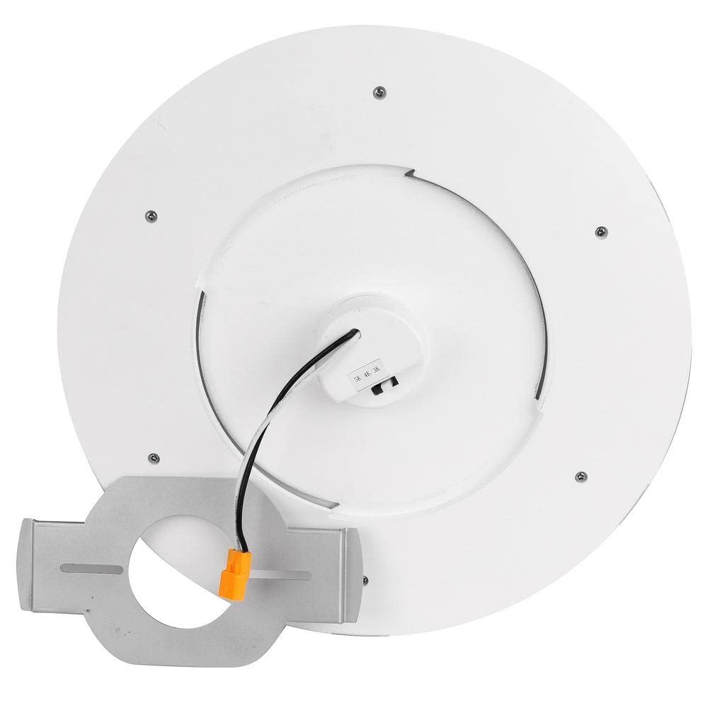 Clement 13 in. Round Black Flat Panel SW/BW/DL Color Choice Selectable LED with Night Light Flush Mount