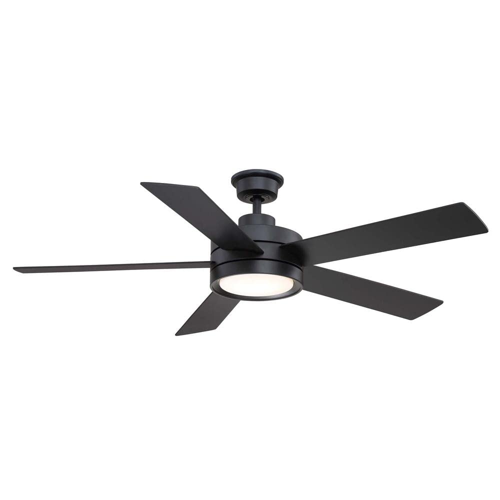 Home Decorators Collection Baxtan 56 in. LED Matte Black Ceiling Fan with Light and Remote Control AM731A-MBK