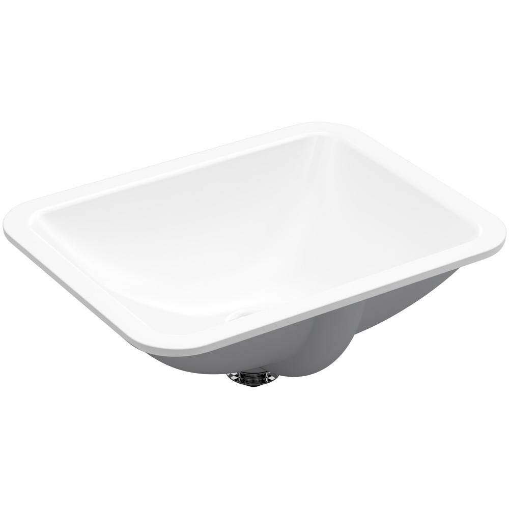 Kohler Caxton Rectangle Under Mount Bathroom Sink in White