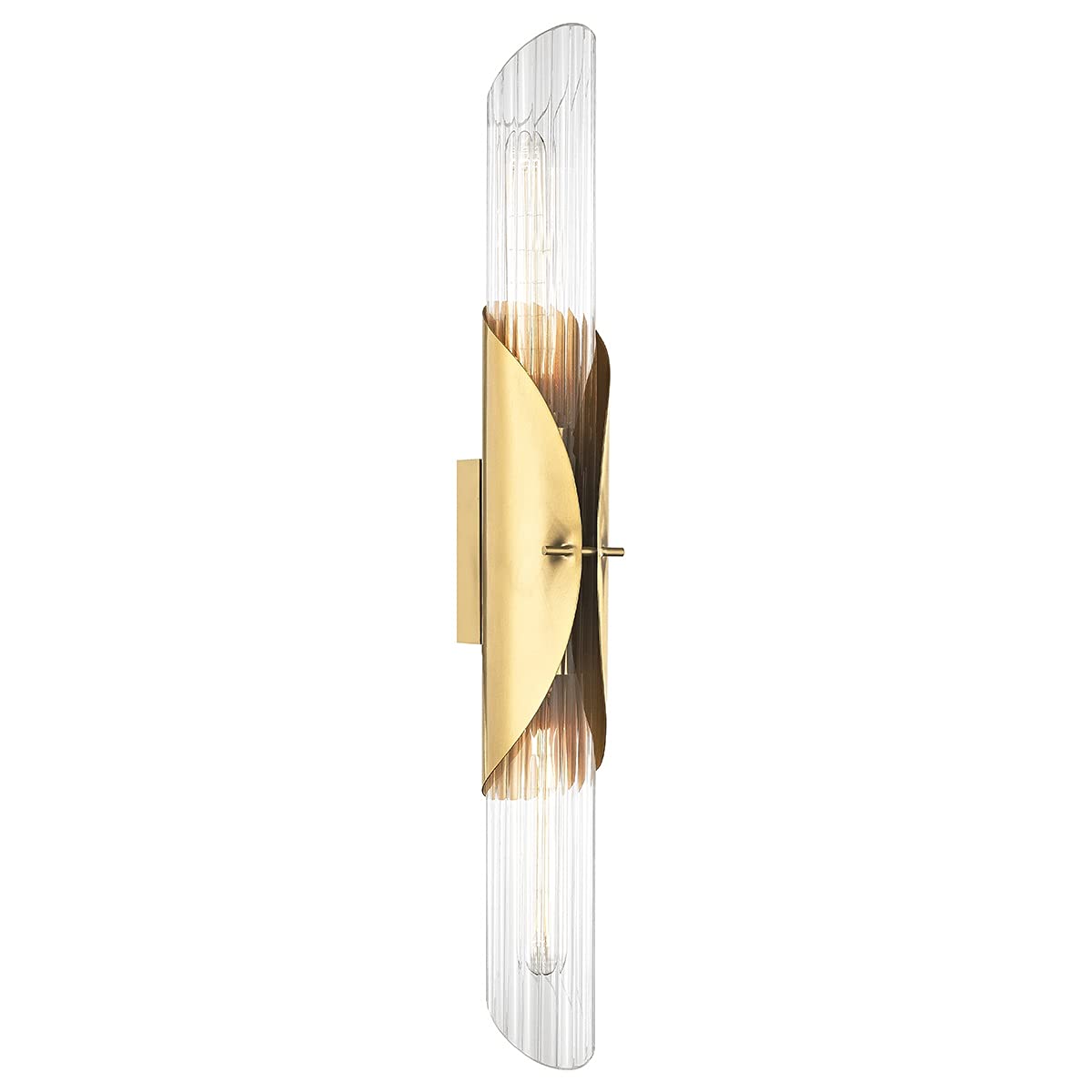 Lefferts 2 Light Wall Sconce - Aged Brass Finish - Clear Glass