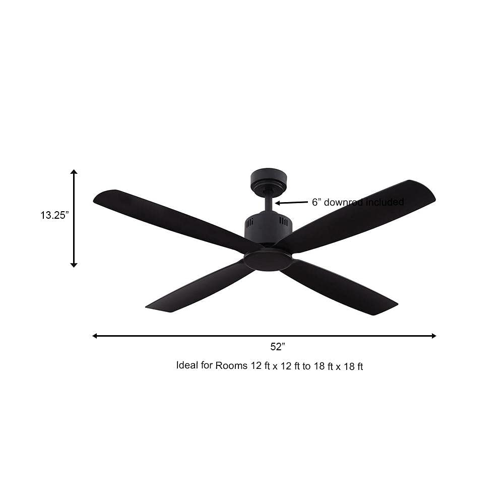 Kitteridge 52 in. Indoor Matte Black Ceiling Fan