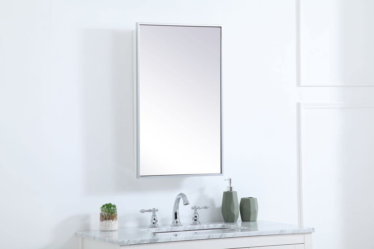 Elegant Decor Metal Mirror Medicine Cabinet 17 inch x 28 inch in Silver