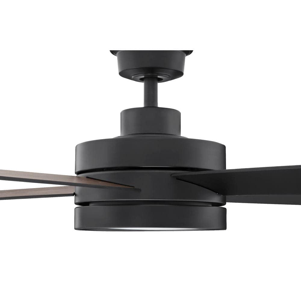 Home Decorators Collection Baxtan 56 in. LED Matte Black Ceiling Fan with Light and Remote Control AM731A-MBK