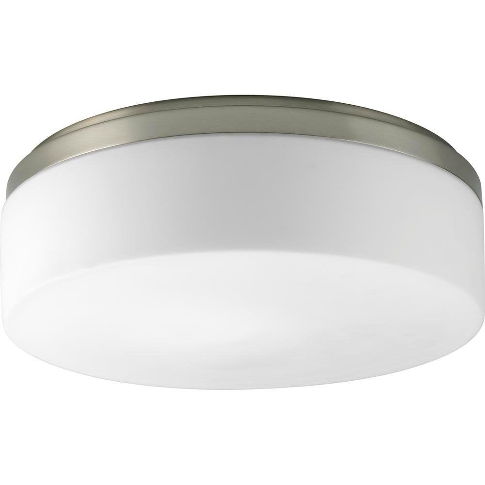 Progress Lighting P3911-09 2-Light Close to Ceiling with Etched White Opal Diffuser, Brushed Nickel