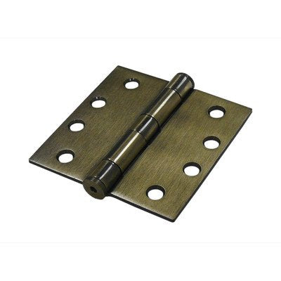 4 in. x 4 in. Heavy Duty Square Steel Hinge - Pair (Set of 10) (2 Ball Bearing - Oil Rubbed Bronze)