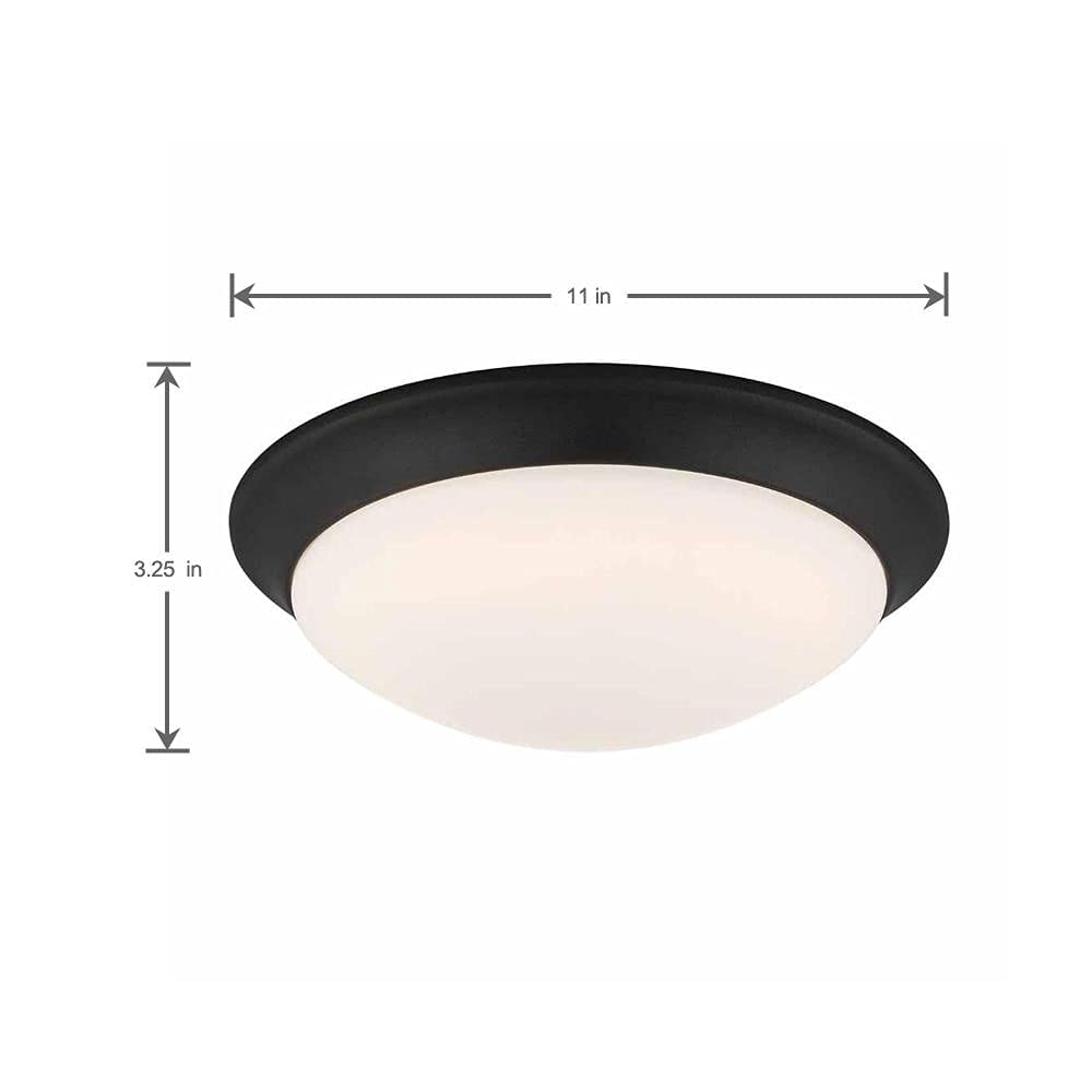 Hampton Bay Lighting Stetson 11 in. 1-Light Satin Bronze Selectable CCT LED Flush Mount, HB1022C-5CCT-34