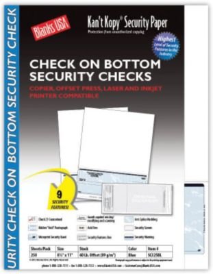 Kan't Kopy Blank/USA Kant Kopy Blank/USA Security Check on Bottom Paper; 8 1/2 x 11, Void Blue,