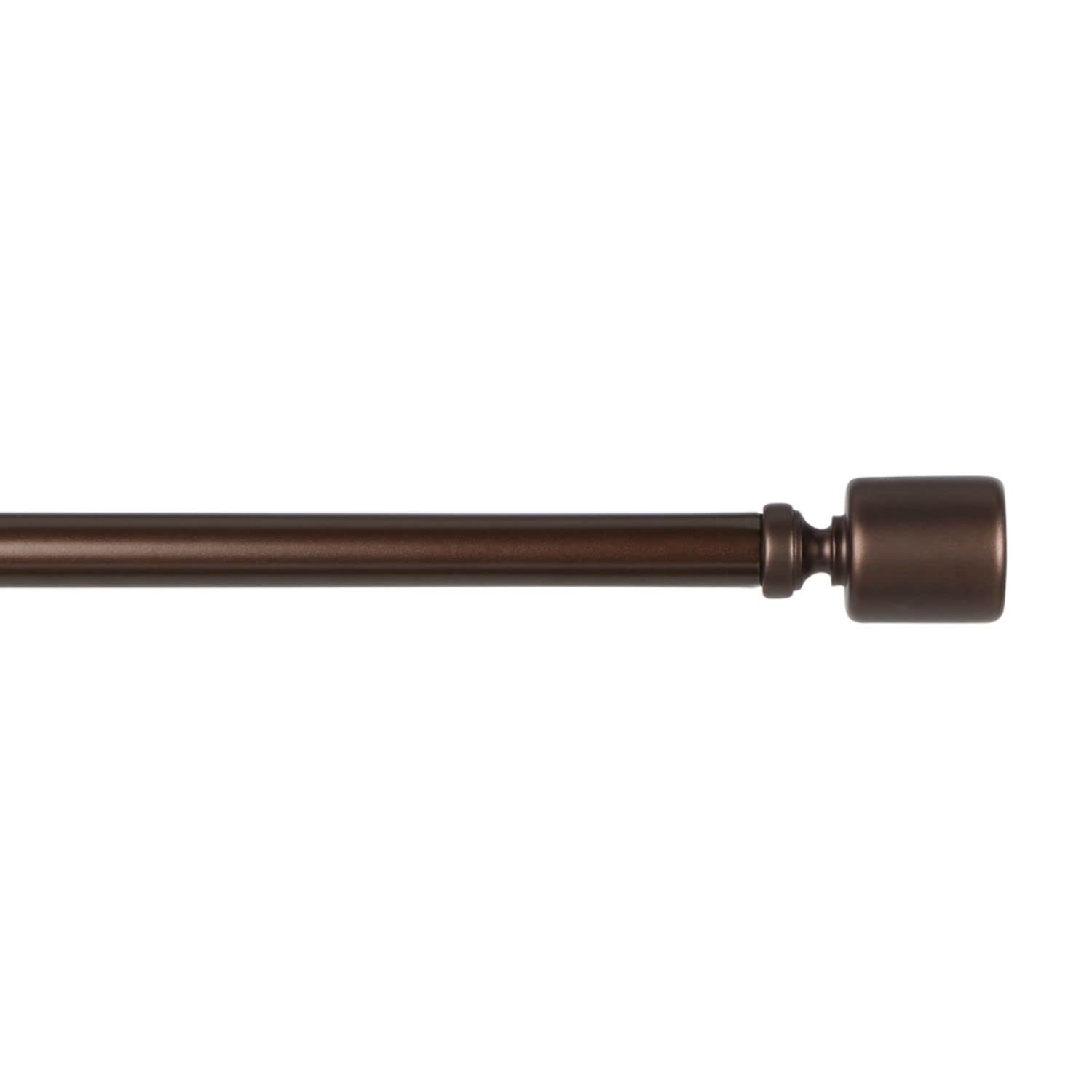 Exclusive Home Rino 1" Window Curtain Rod and Finial Set, Adjustable 66"-120", Oil Rubbed Bronze