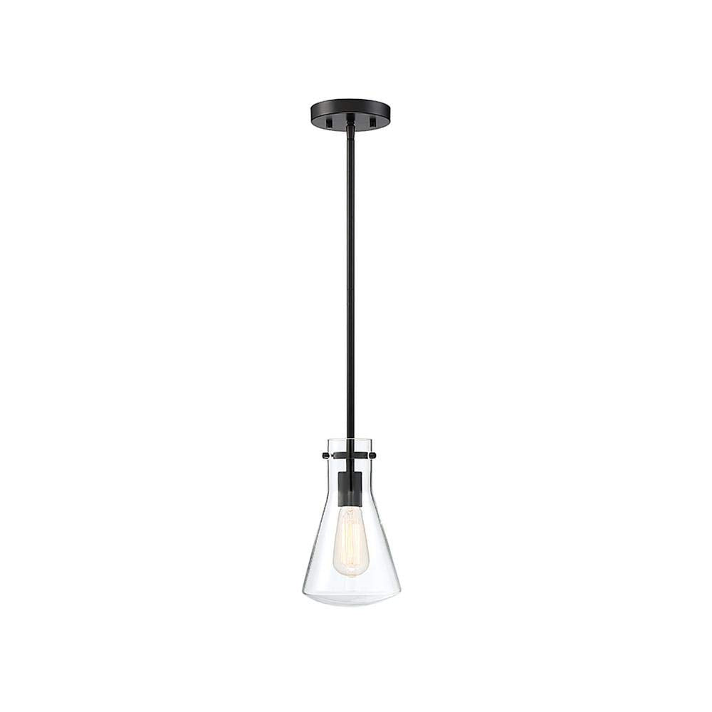 Filament Design 1-Light Matte Black Pendant with Clear Glass