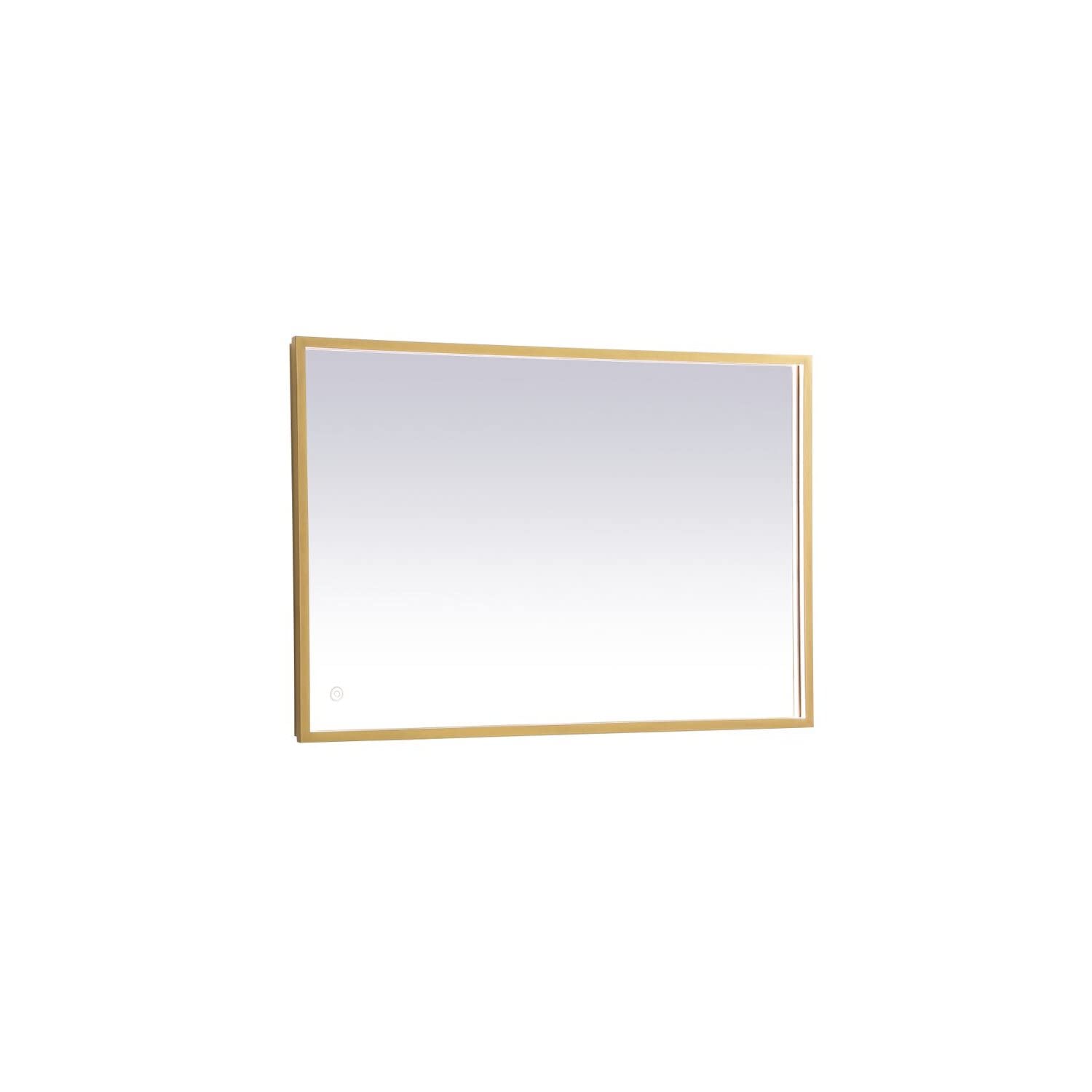 Elegant Decor Pier 20x40 inch LED Mirror with Adjustable Color Temperature 3000K/4200K/6400K in Brass