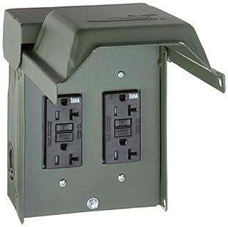 GE Backyard 20A Green Residential Grade 5-20R GFCI Outlet with 2 Receptacles