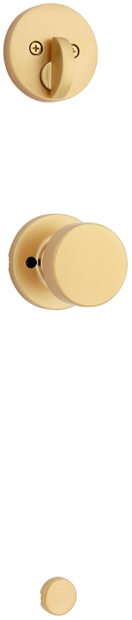 Kwikset 971PSKRDT-15 Single Cylinder Interior Pismo Knob Trim with Round Rose Satin Nickel Finish