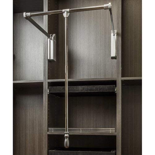 Hardware Resources 1532SC 32 Inch Wide Pull Down Closet Rod with Soft Close, Polished Chrome