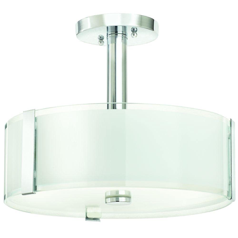 Home Decorators Collection 3-Light Polished Chrome Semi Flush Mount