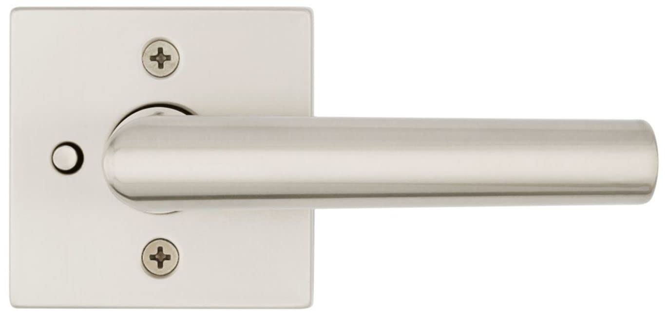 Kwikset 730MILSQT-26 Milan Lever with Square Rose Privacy Door Lock with 6AL Latch and RCS Strike Bright Chrome Finish