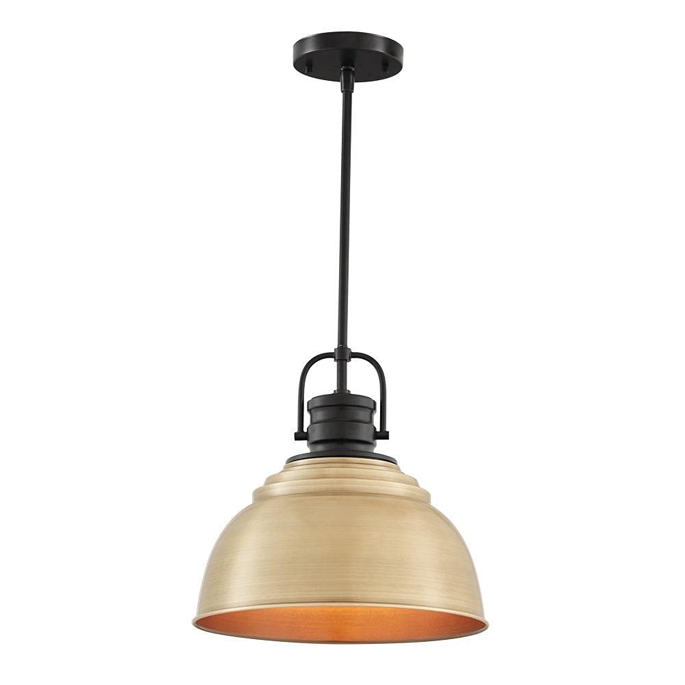 Shelston 1-Light Antique Gold Pendant with Metal Shade