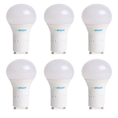 Viribright 2955 GU24, (8w) 60 Watt Equivalent Light, Warm White (2700K), UL-Listed, 810 Lumens, General Purpose Twist Base A19 LED Bulbs, 3 Year Warranty, Pack of 6
