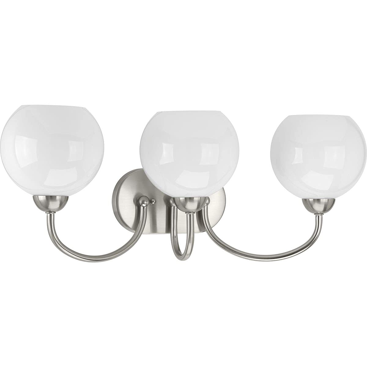 Progress Lighting P300086-009 Carisa Three-Light Bath, Brushed Nickel