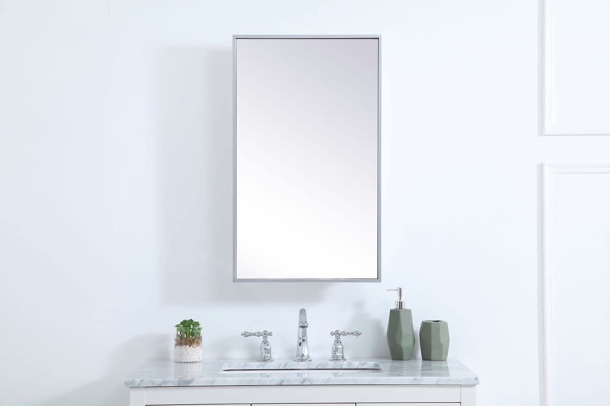 Elegant Decor Metal Mirror Medicine Cabinet 17 inch x 28 inch in Silver