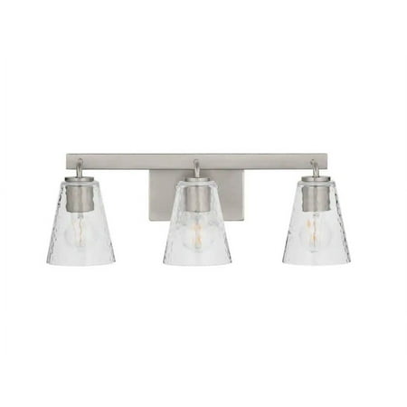 Home Decorators Westbrook 3-Light Brushed Nickel Modern Bathroom Vanity Light