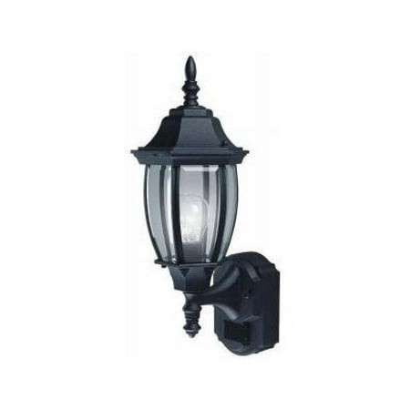 Hampton Bay Alexandria Black Farmhouse 180-Degree Motion Sensor Outdoor 1-Light Wall Sconce