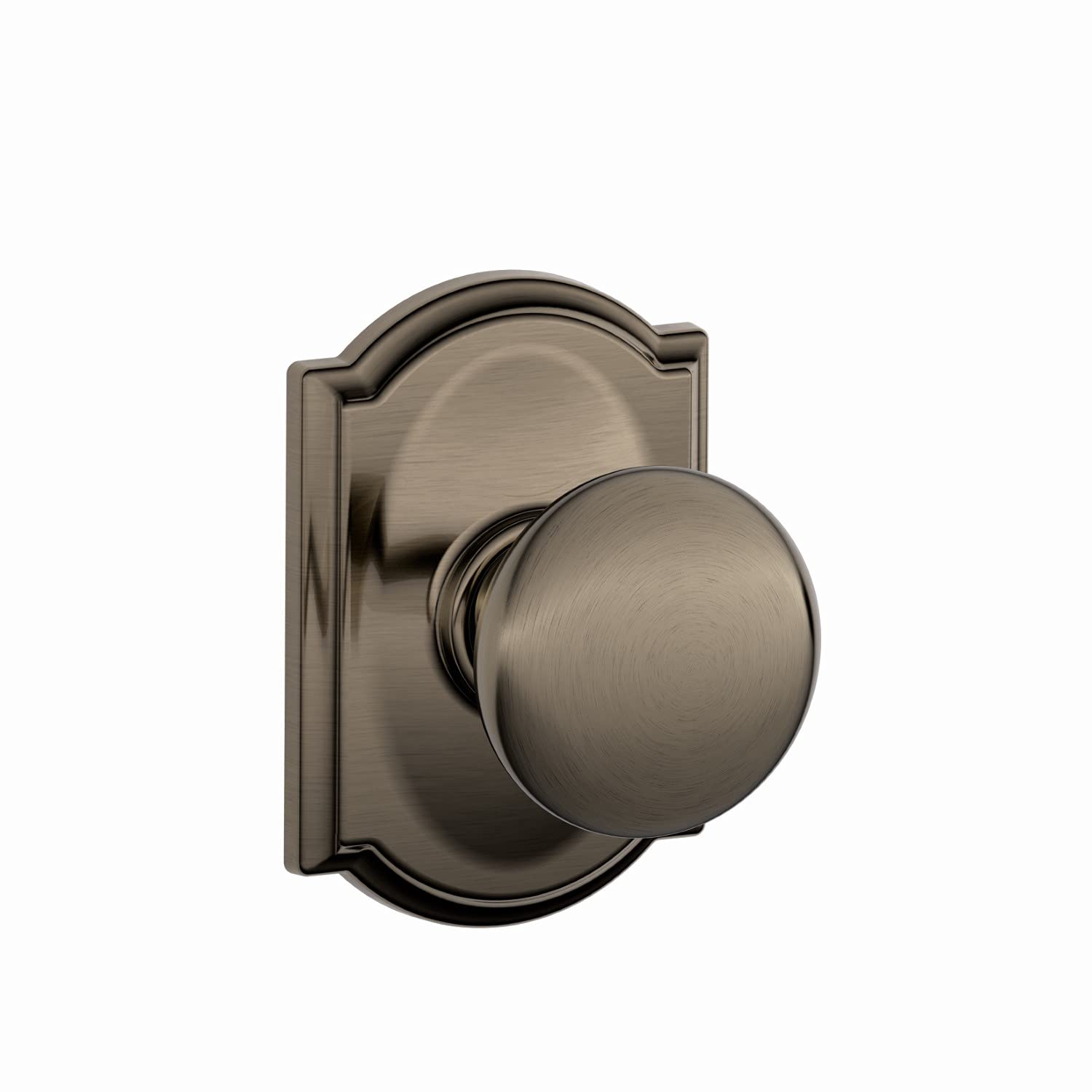 Schlage F10 PLY 620 CAM Passage Lock, Camelot, Antique Pewter