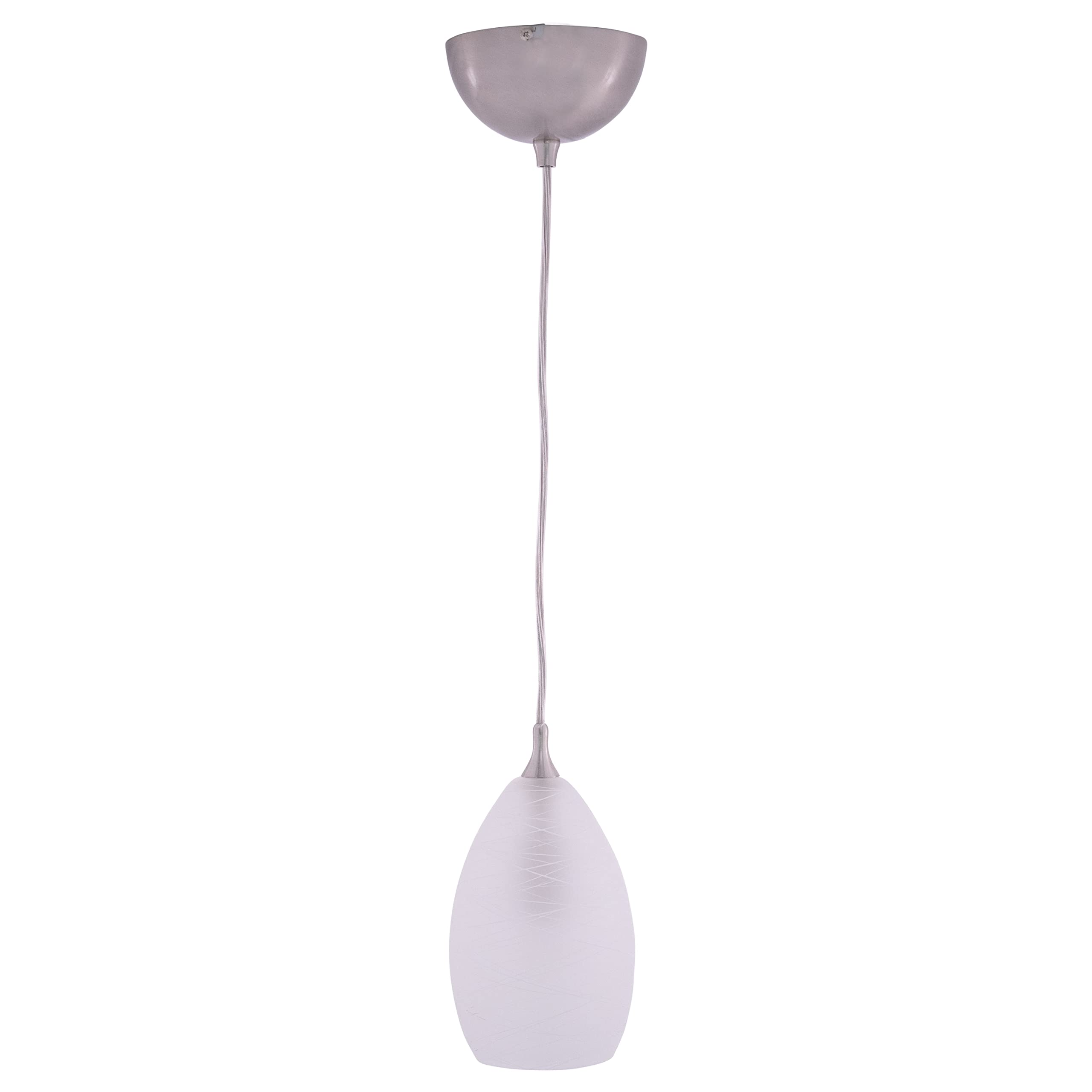 VAXCEL Milano Satin Nickel Mini Pendant Ceiling Light White Glass