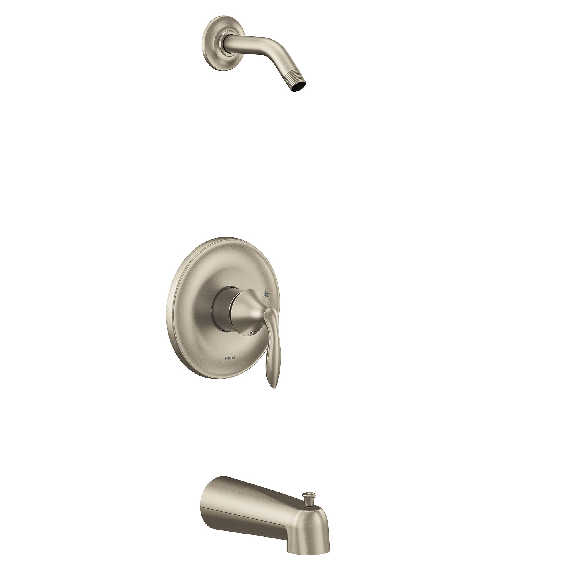 Moen UT2133NHBN Eva Collection M-CORE 3-Series 1-Handle Tub and Shower Trim Kit, Valve Required, Brushed Nickel