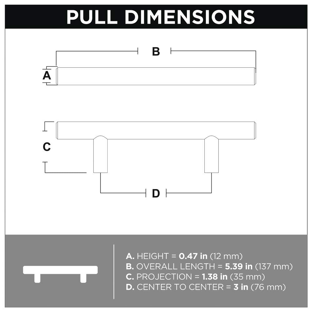 Liberty P13456C-SS-C 3-Inch Cabinet Hardware Handle Bar Pull