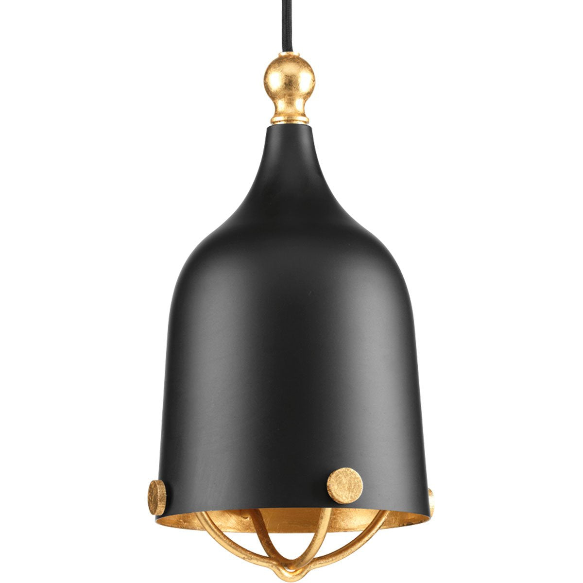 Progress Lighting P500032-031 Era One-Light Mini-Pendant, Polished Chrome , Black