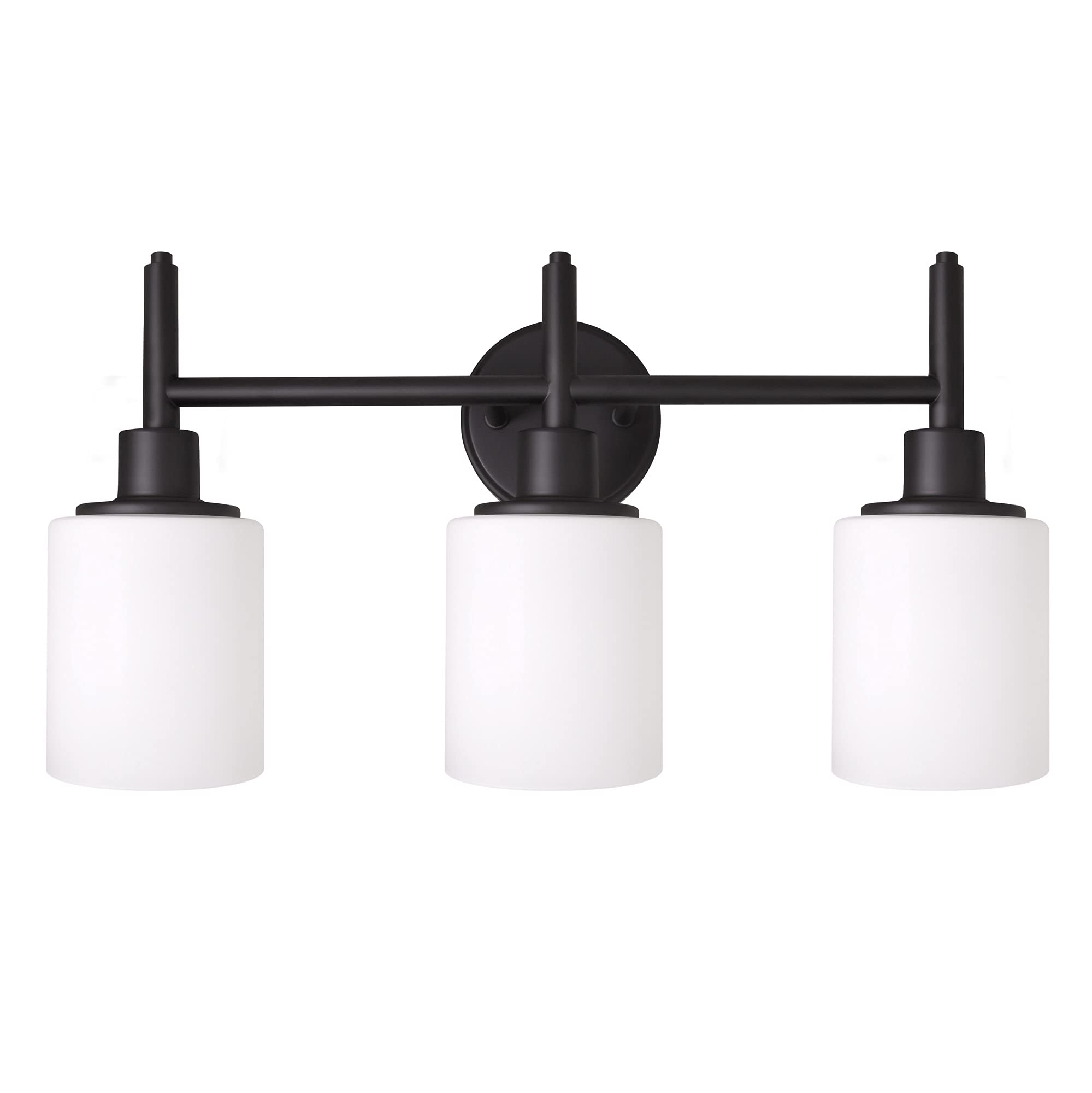 Design House 588228 Aubrey Transitional Indoor Light Dimmable Frosted Glass, 3-Light Vanity Light, Matte Black