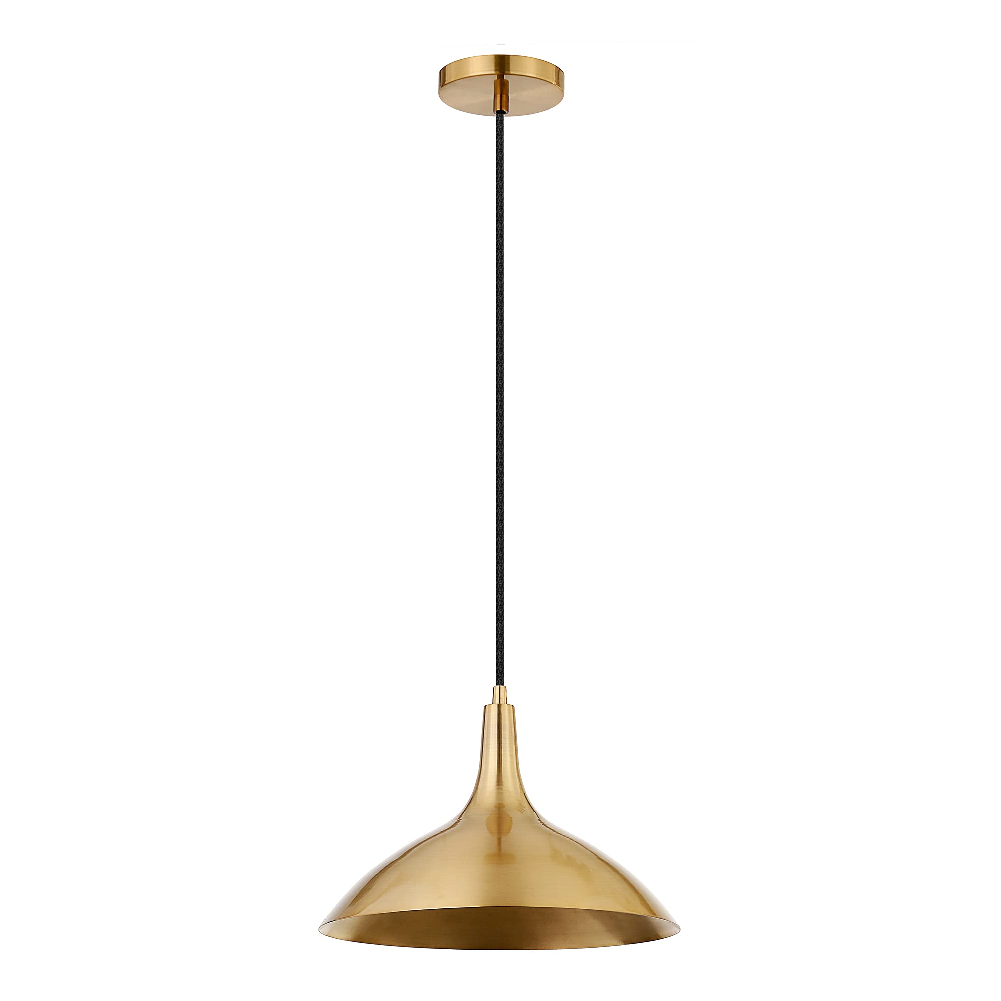 Barton 14" Wide Pendant with Metal Shade in Brass/Brass