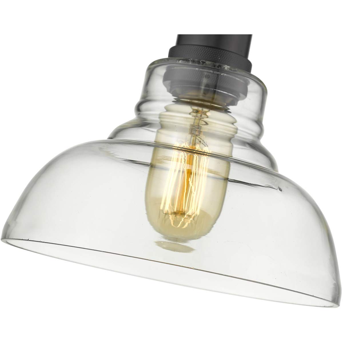 Golden Lighting 0305-S BLK-CLR Carver Mini Pendant, Black