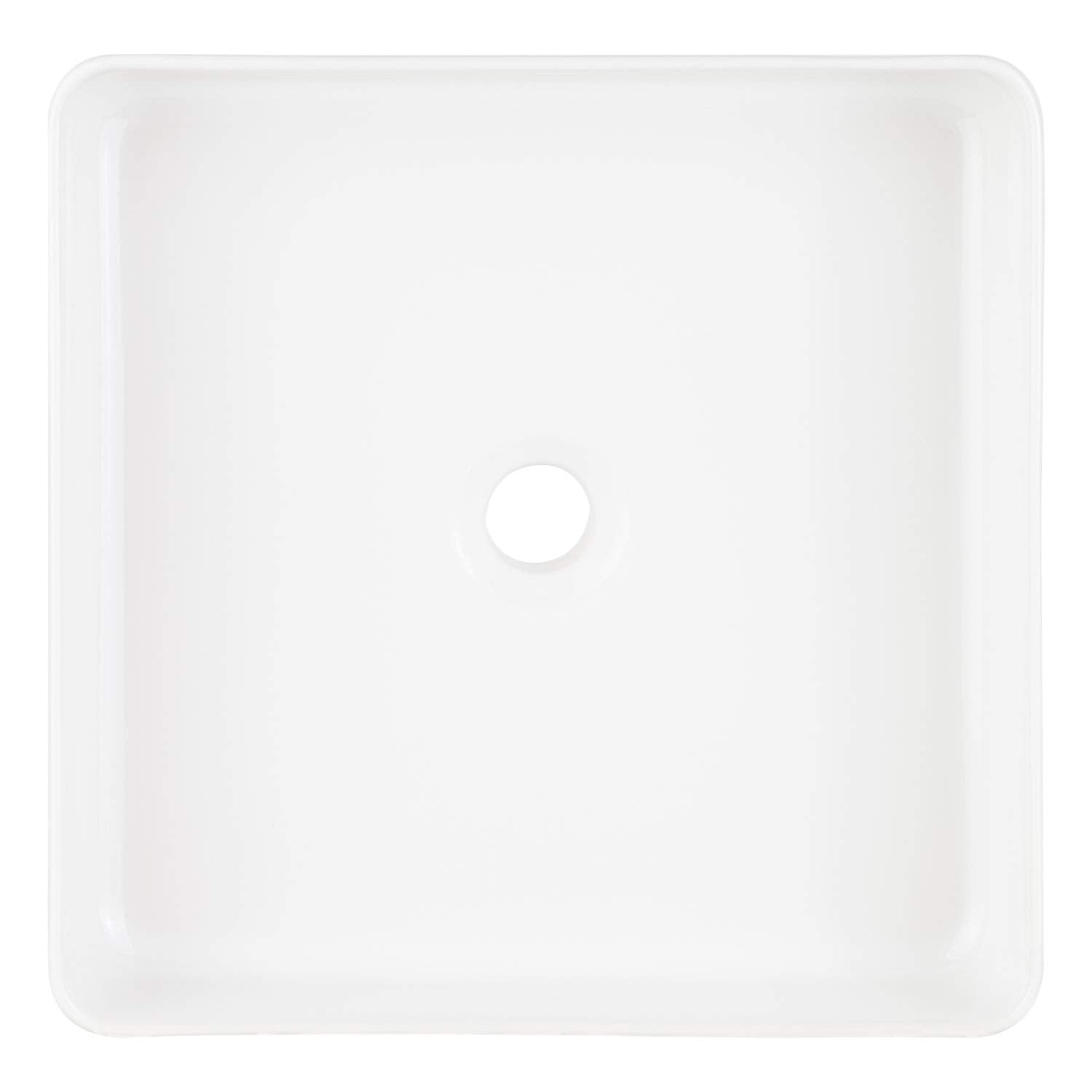 Signature Hardware 447955 Hibiscus 16" Rectangular Fireclay Vessel Bathroom Sink - White