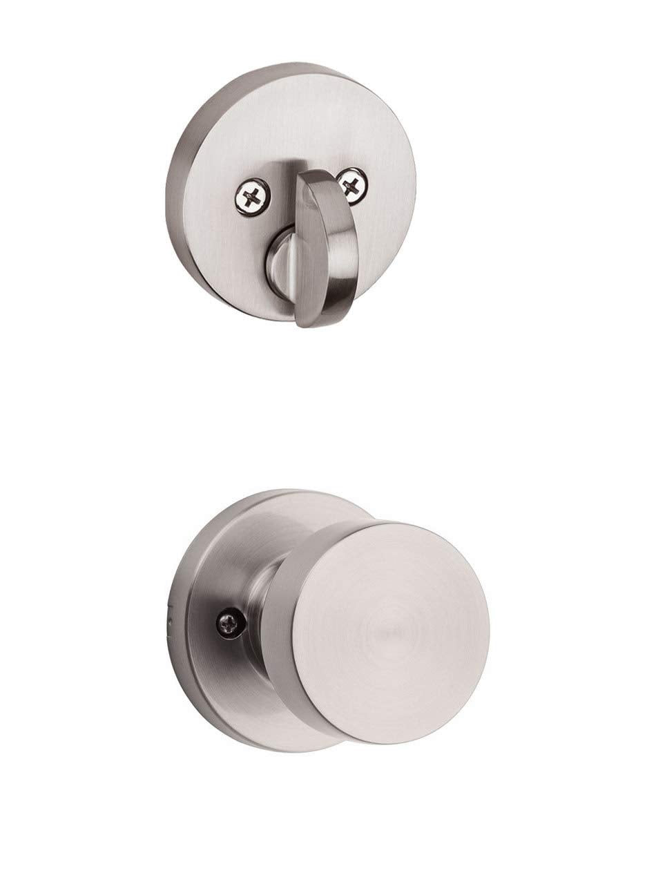 Kwikset 971PSKRDT-15 Single Cylinder Interior Pismo Knob Trim with Round Rose Satin Nickel Finish