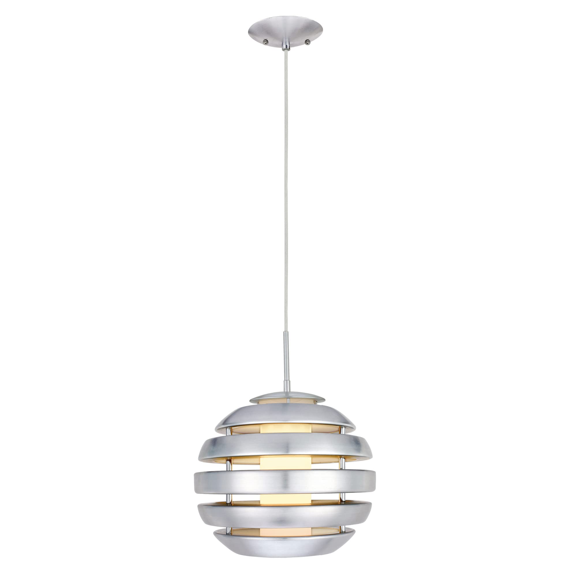 EGLO Access Lighting 204059A Mercur 1 - One Light Pendant, Matte Nickel Finish with Frosted Opal Glass