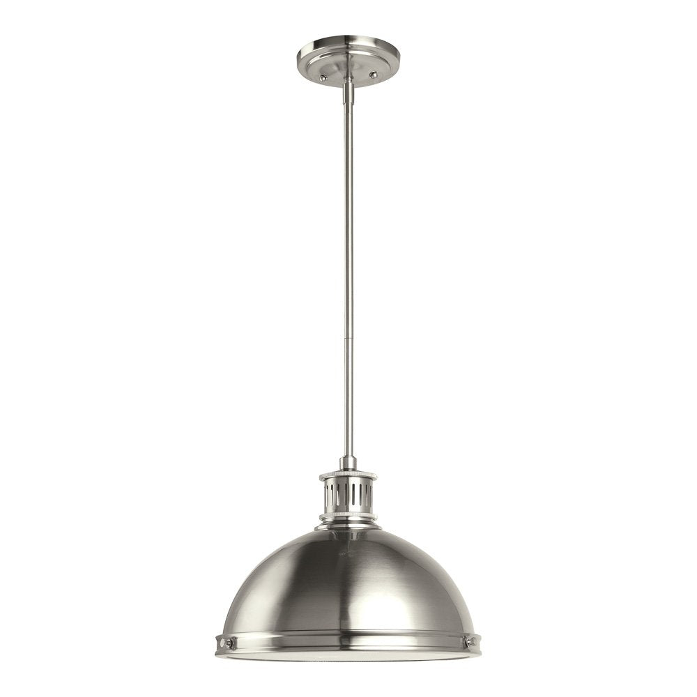 Sea Gull Lighting 65086-962 Pratt Street Metal Pendant Hanging Modern Fixture, Two - Light, Brushed Nickel