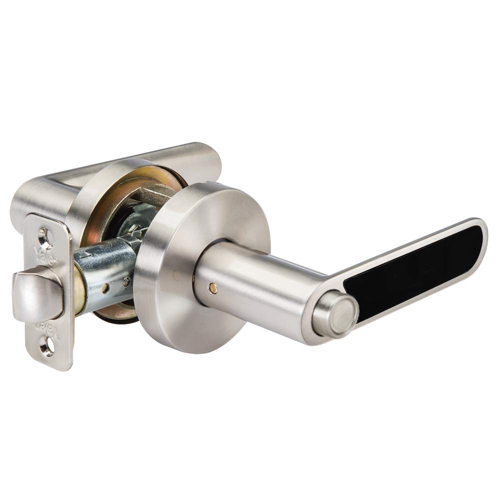 Yale Security D520LN01 Kincaid BK, Satin Nickel Privacy Lever Lock