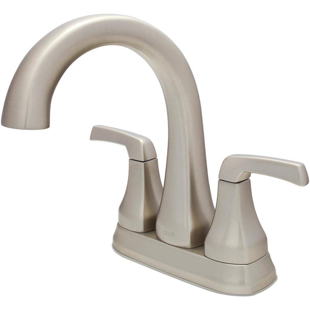 Delta 25770LF-SP Portwood 4 in. Centerset 2-Handle Bathroom Faucet in SpotShield Brushed Nickel