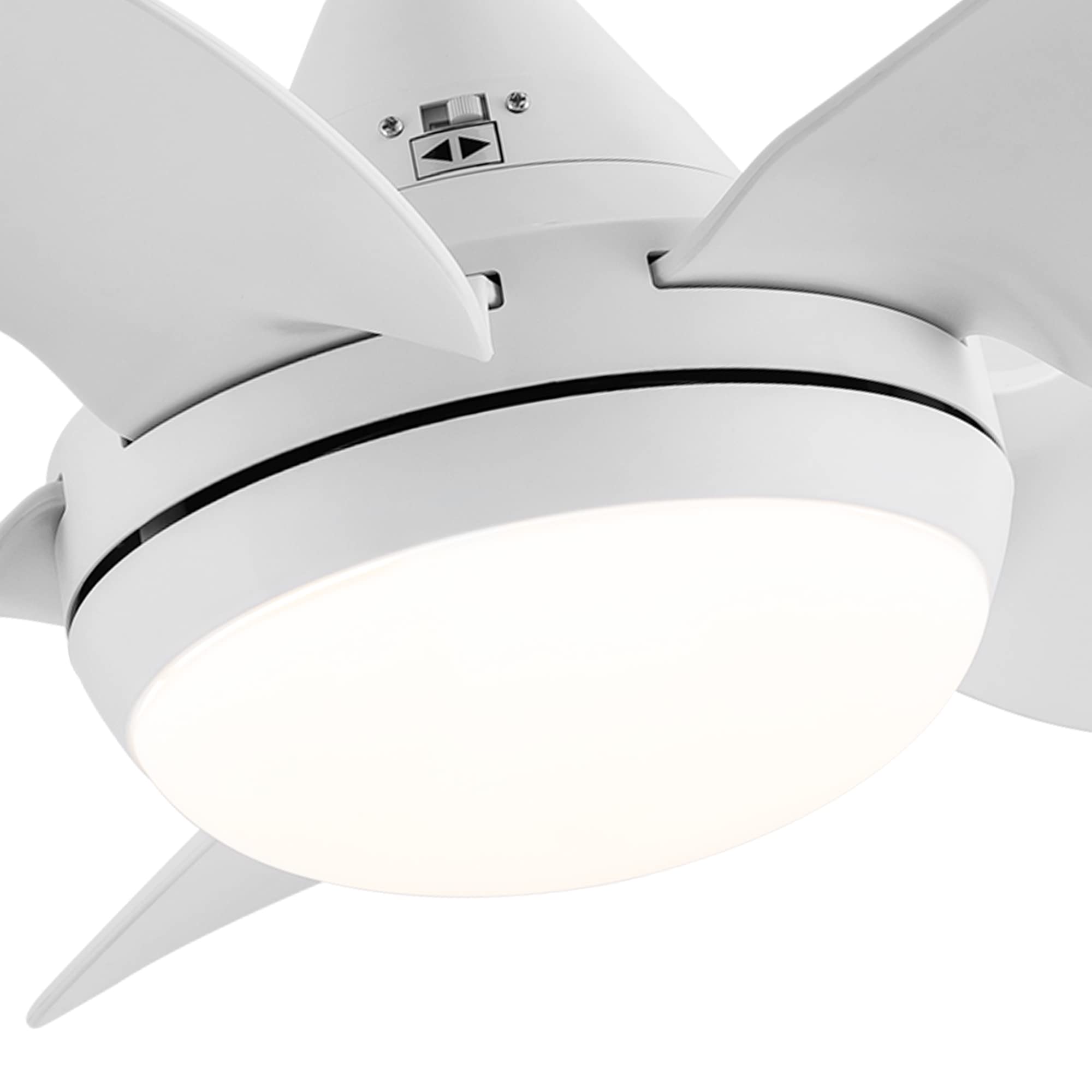 Minmup 30 Inch White Ceiling Fans with Lights and Remote with 5 Reversible Blades, Noiseless DC Motor Ceiling Fan with 3 Speeds, Timer for Living Room, Bedroom, Patio