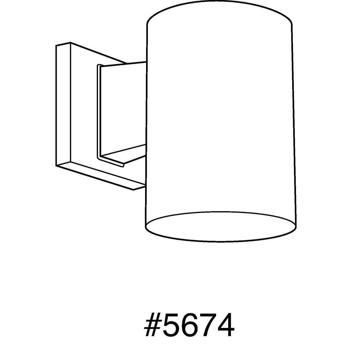 Progress Lighting P5674-30 Cylinder Outdoor, 5-Inch Width x 7-1/4-Inch Height, White