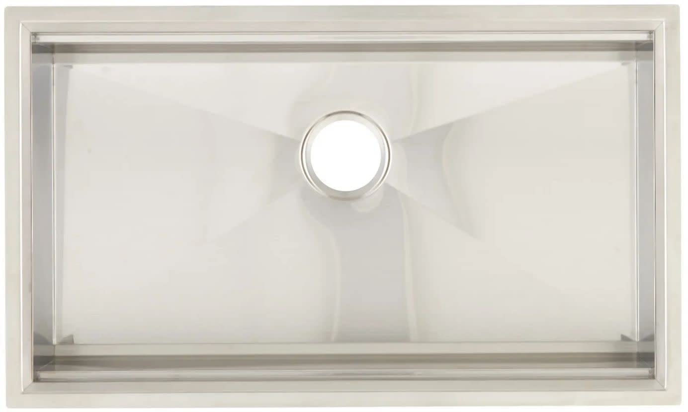 Signature Hardware 447793 Workspace 32" Undermount Single Basin Stainless Steel Kitchen Sink with Accessories