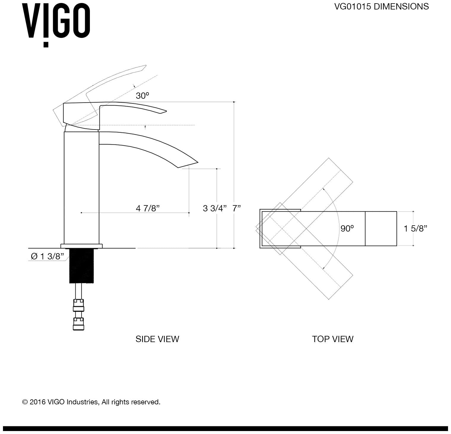 VIGO VG01015MB 7" H Satro Matte Black Single-Handle Single Hole Vessel Deck-Mount WaterSense Waterfall Bathroom Sink Faucet