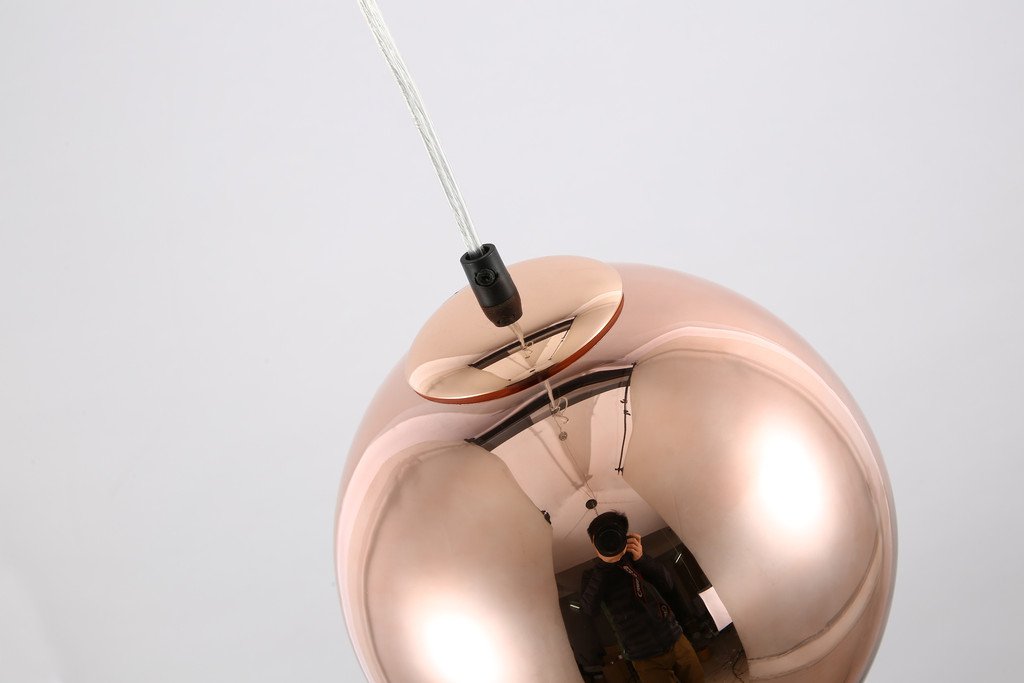 mirrea Modern Mini Globe Pendant Light, 1 Light in Copper Globe Shade