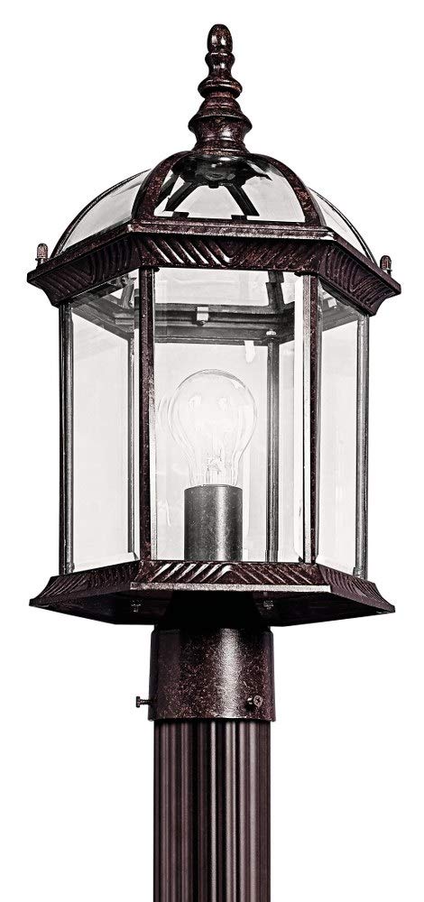 Kichler 49187TZ Barrie Outdoor Post Mount 1-Light, Tannery Bronze